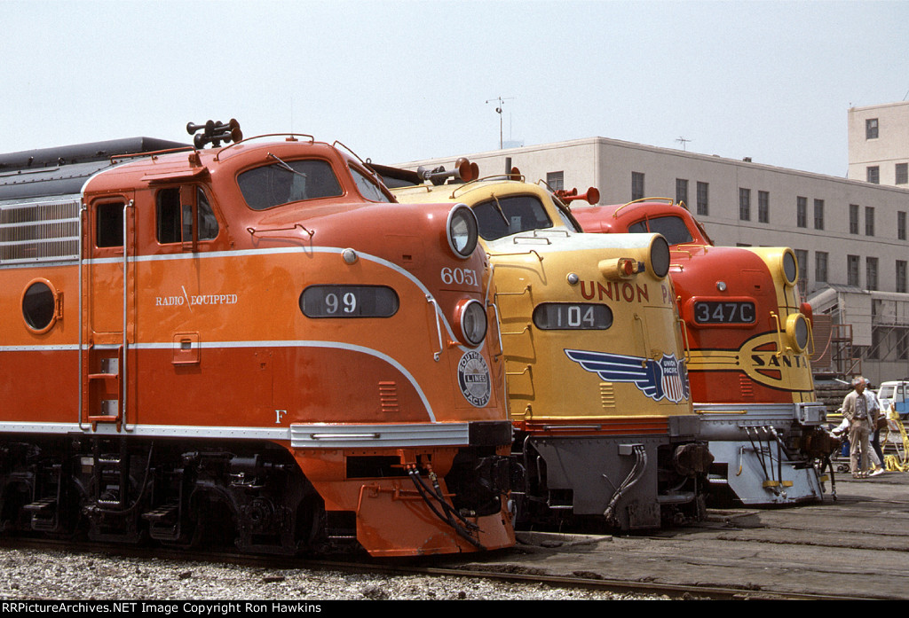 SP 6051, UP 951, and ATSF 347C